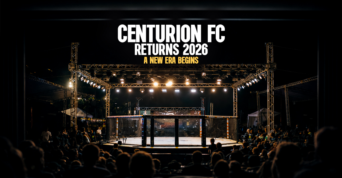 Centurion FC anuncia retorno em 2026 com novo site, bônus e calendário completo de eventos.